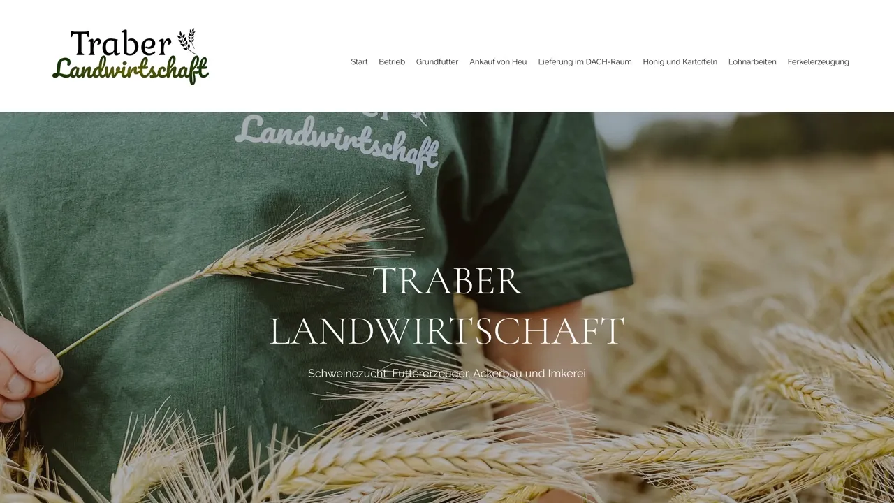 Website von Traber Landwirtschaft
